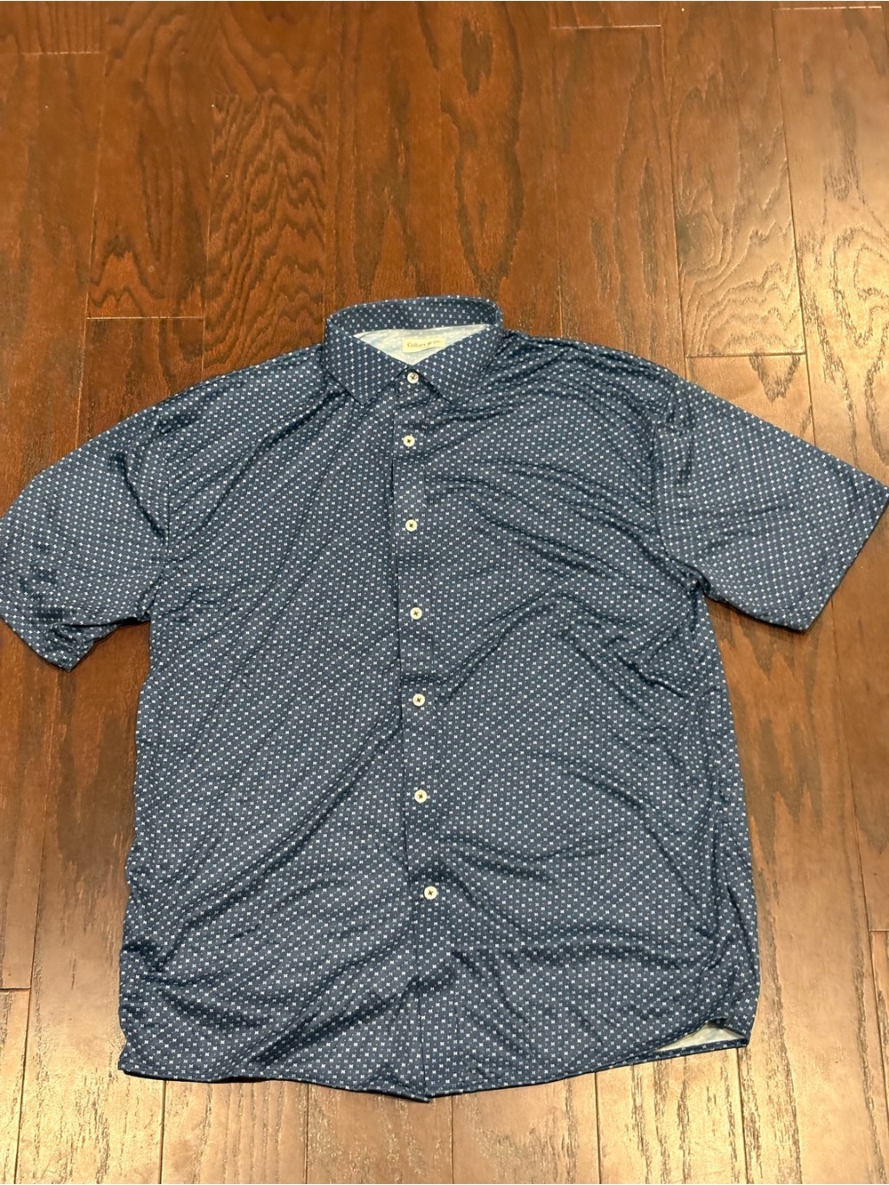 Collars & Co Quattro Flex Short Sleeve Button Down Los Cabos Blue Star XL NWOT